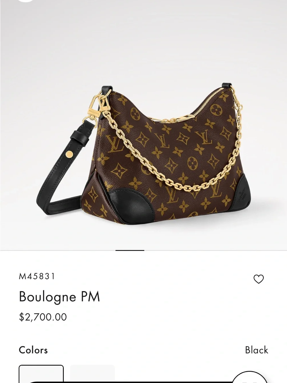 Louis Vuitton Brown Monogram Boulogne PM Shoulder Bag with Black Trim